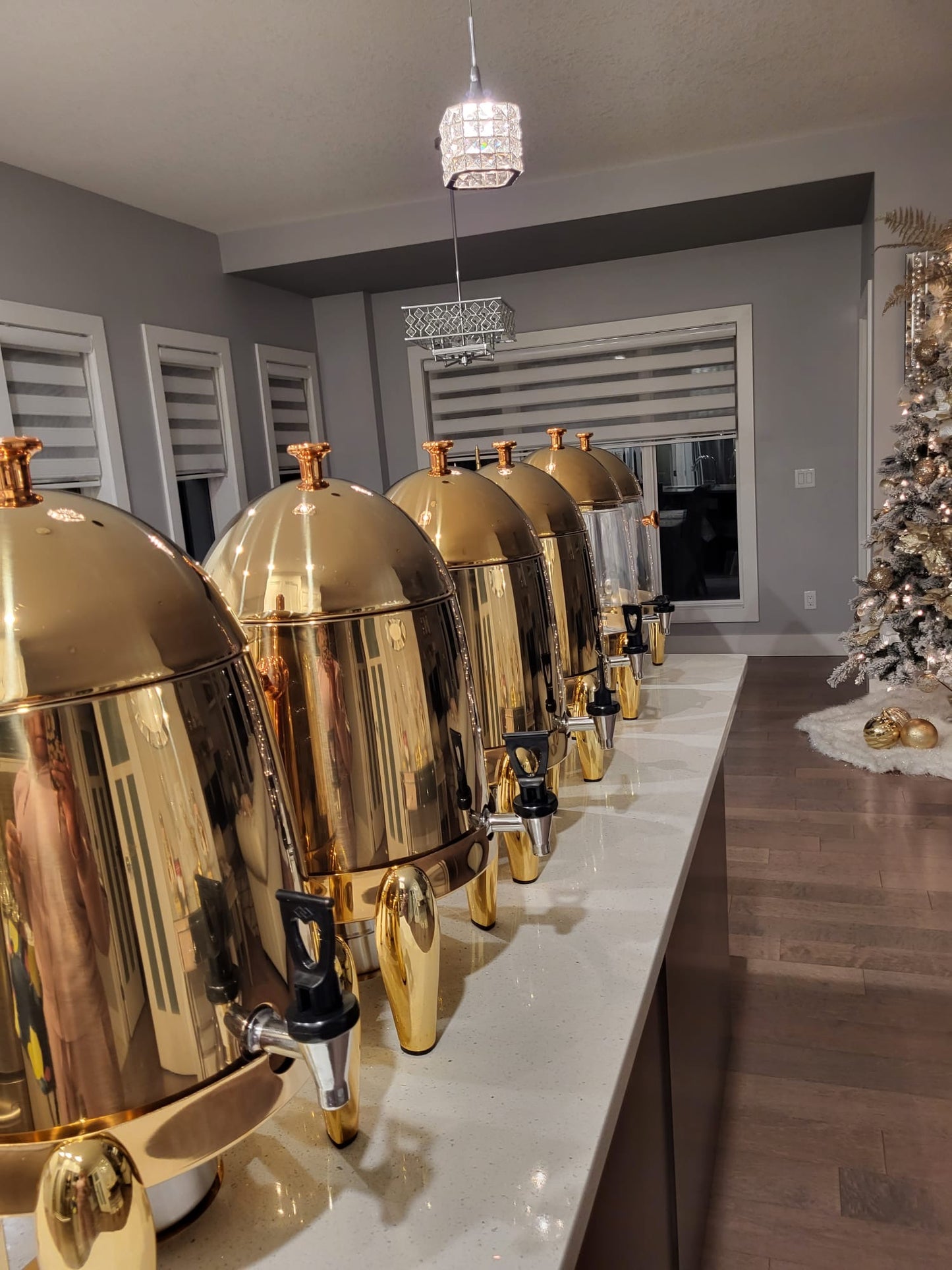 Catering Gold Coffee Urn, Stainless Steel Dispenser for Events