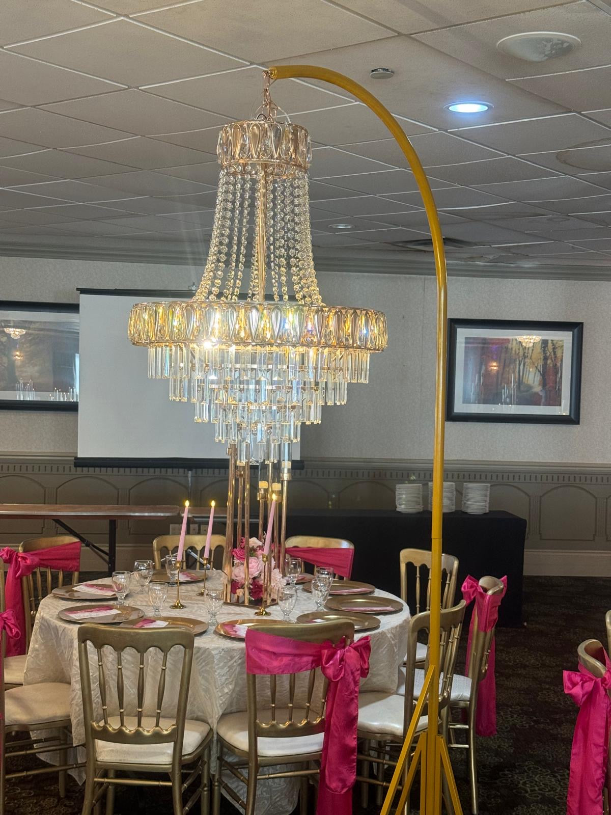 Gold Crystal Chandelier, Golden Luxury Chandelier for Event