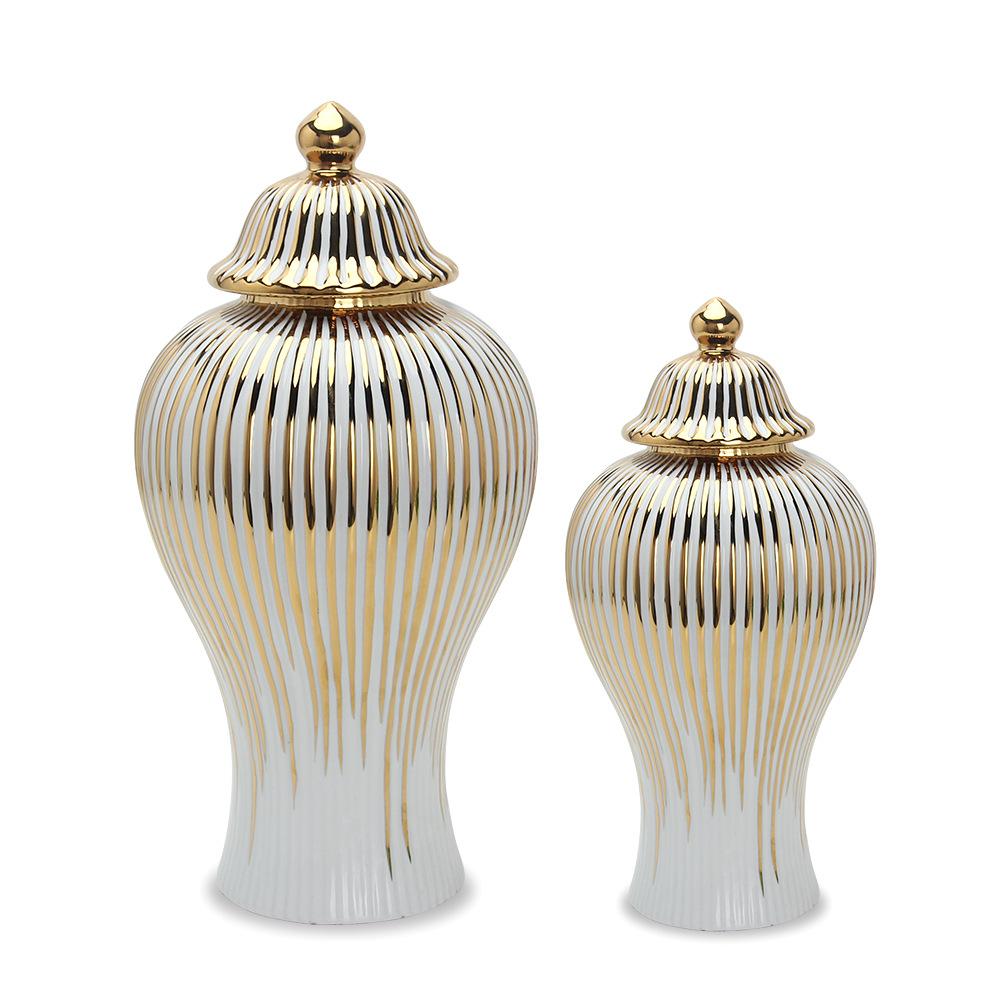 Terry's Luxury White Golden Ceramic Ginger Jar