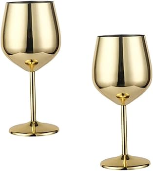 Stainless Steel Matte Gold Wine Glasses