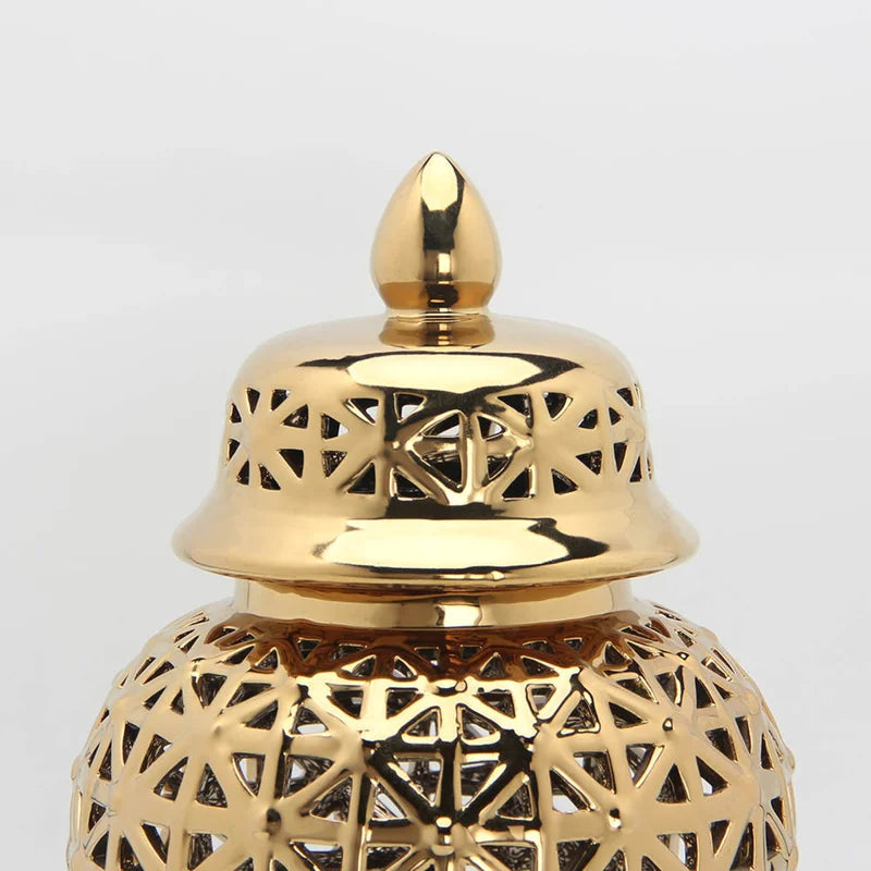 Terry's Gold Porcelain Hollow Ginger Jar
