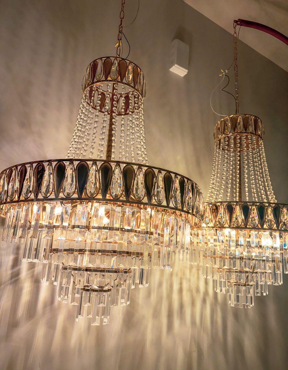 Gold Crystal Chandelier, Golden Luxury Chandelier for Event