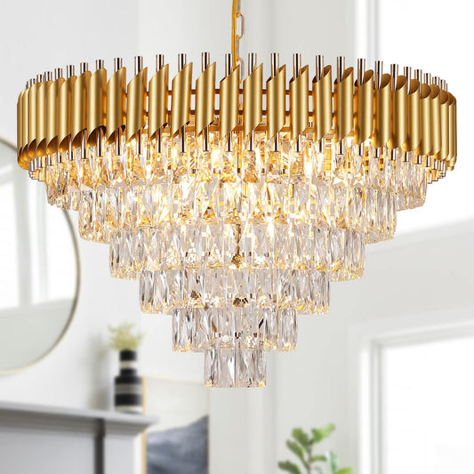 Gold Crystal Chandelier, Golden Luxury Chandelier for Event