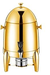 Catering Gold Coffee Urn, Stainless Steel Dispenser for Events