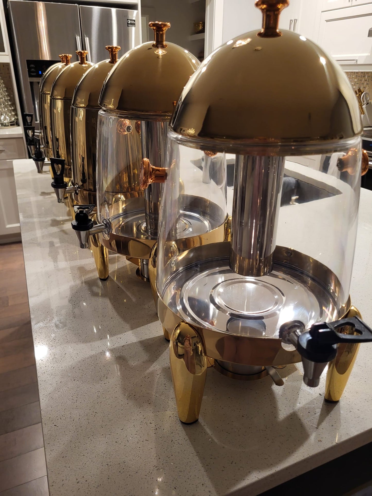 Catering Gold Coffee Urn, Stainless Steel Dispenser for Events