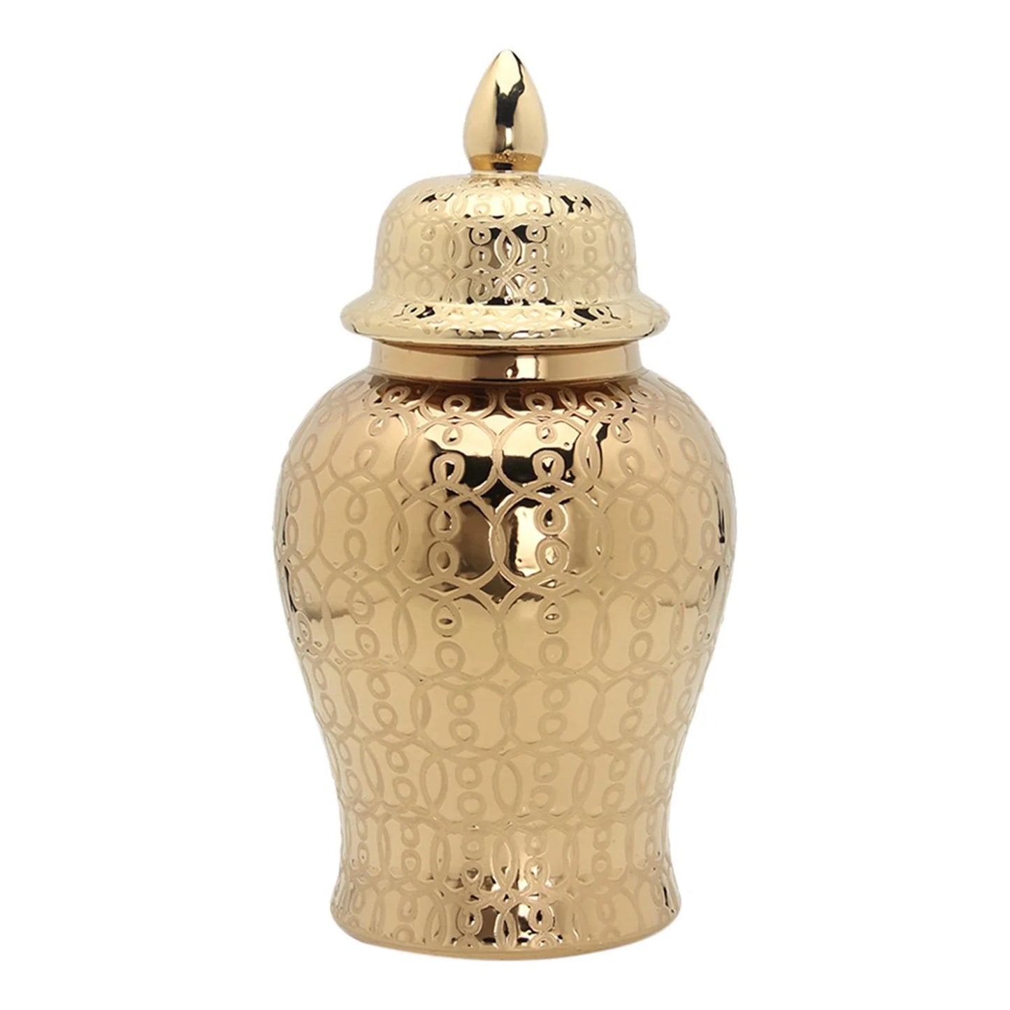 Terry's Gold Ceramic Storage Jar, Decorative Vase, Ginger Jar