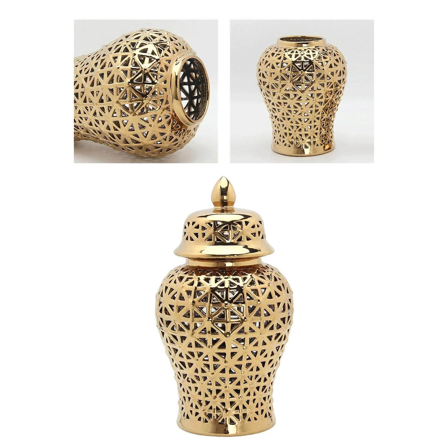 Terry's Gold Porcelain Hollow Ginger Jar