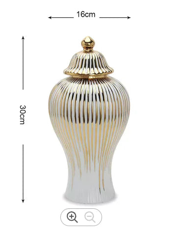Terry's Luxury White Golden Ceramic Ginger Jar