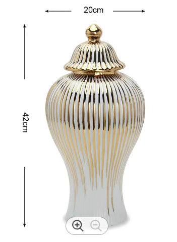 Terry's Luxury White Golden Ceramic Ginger Jar