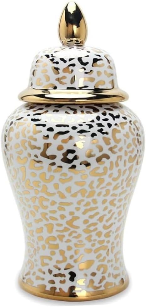 Terry's Gold Leopard Print Ginger Jar