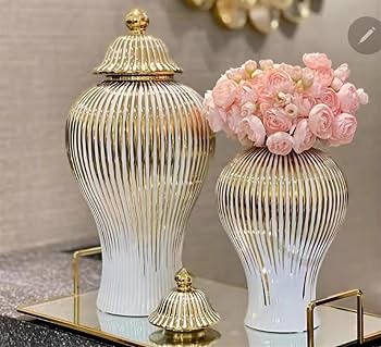 Terry's Luxury White Golden Ceramic Ginger Jar