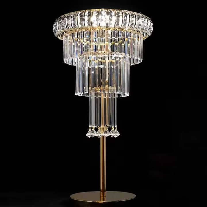 Gold Square Acrylic Crystal Tree Chandelier Wedding Table Centerpiece