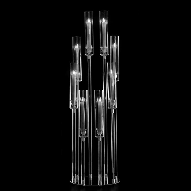 Clear Crystal 8-Arm Cluster Wedding Aisle Candlestick